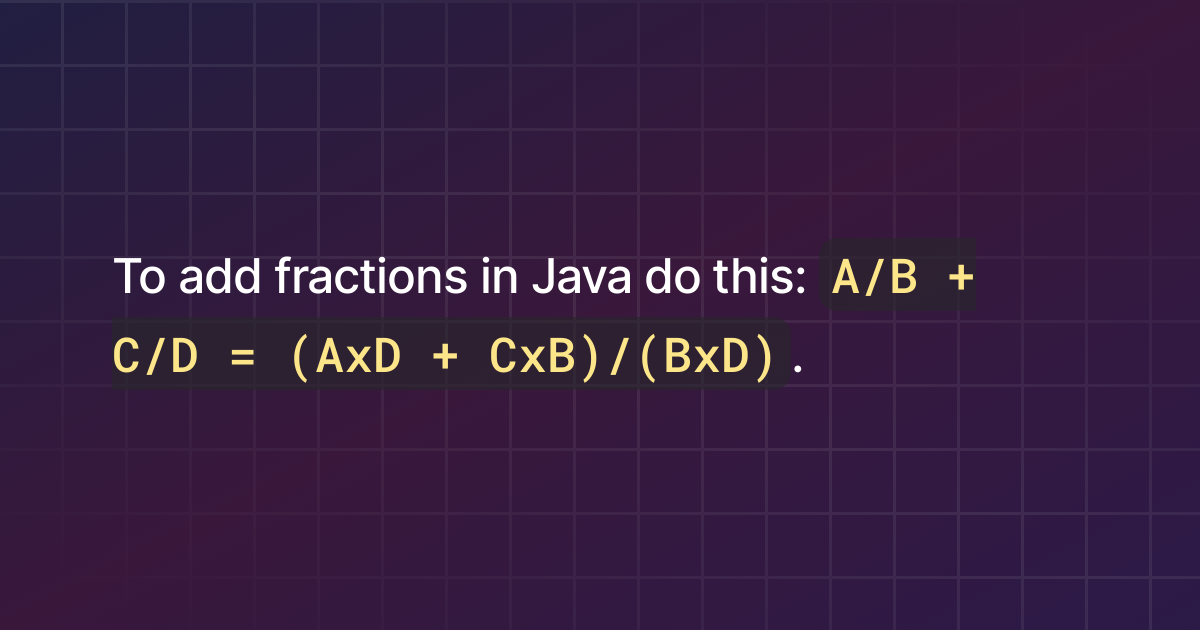 java fractions assignment