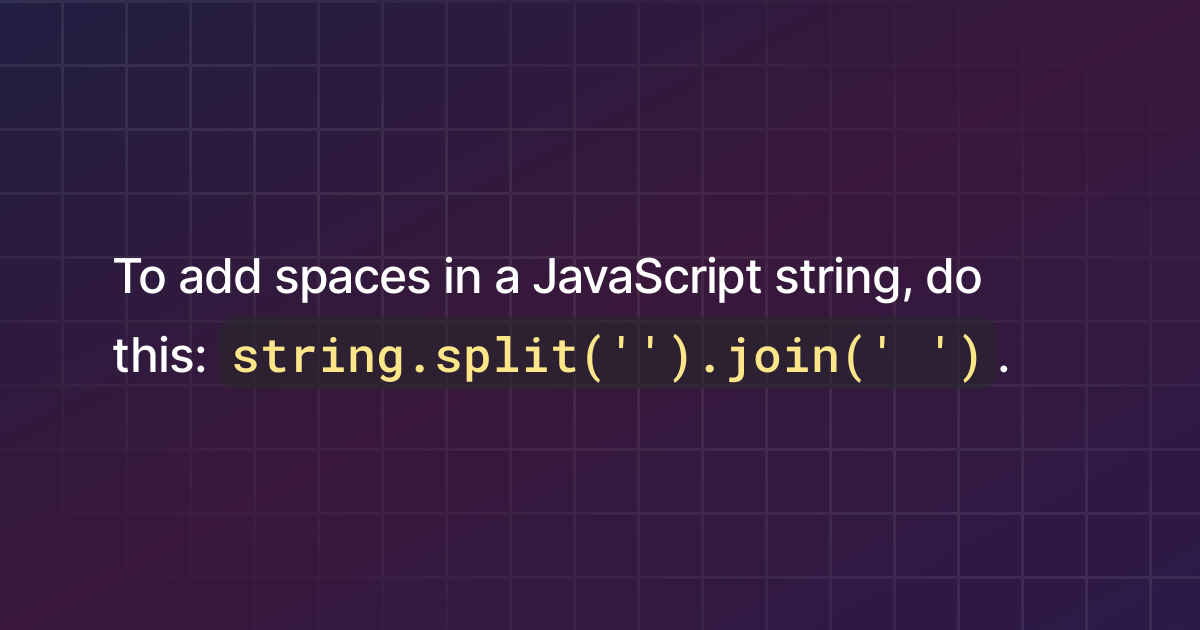 add space after string javascript