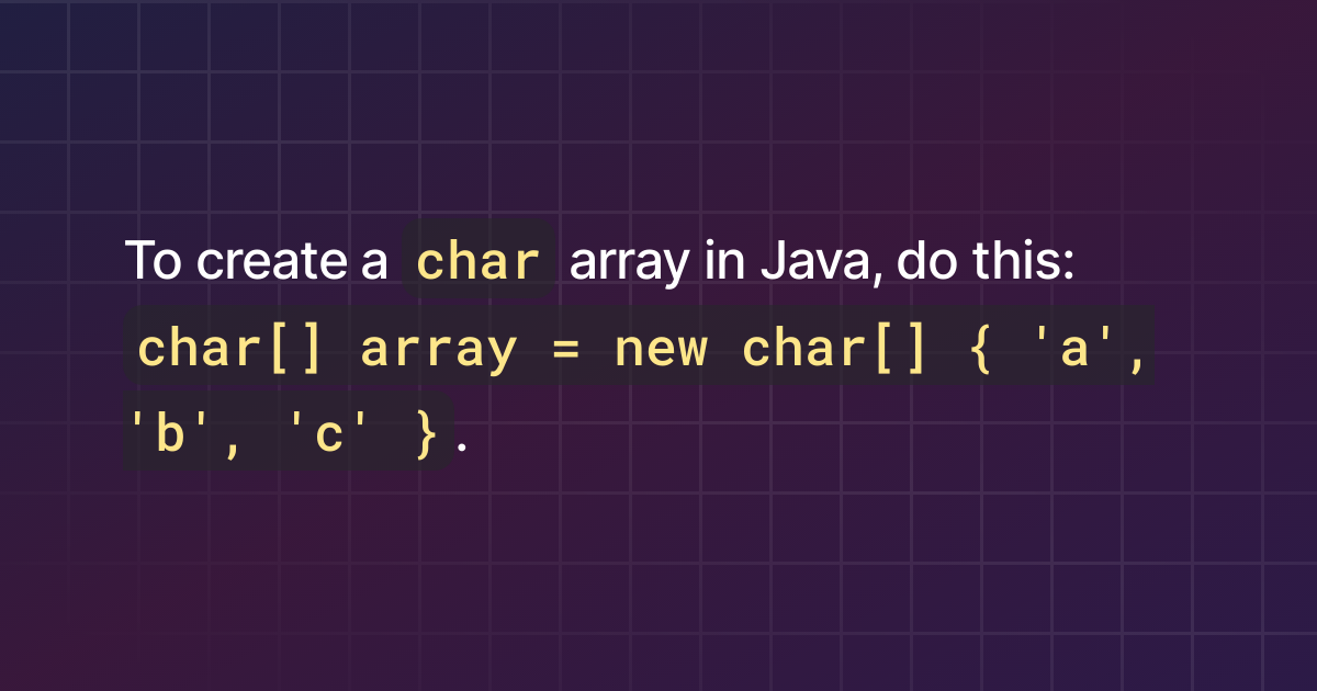 char assignment in java