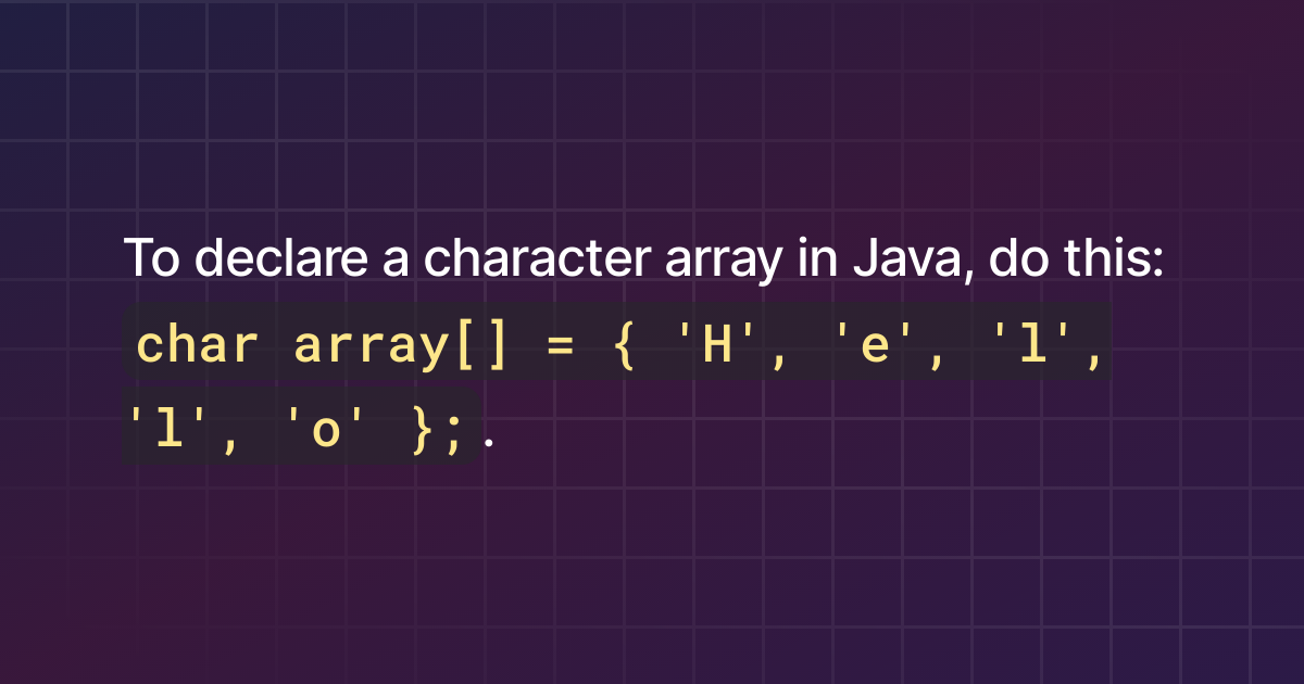 character assignment in java