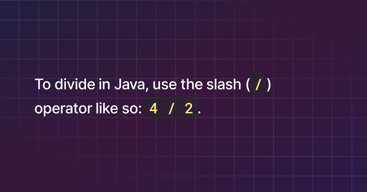 How to divide in Java?