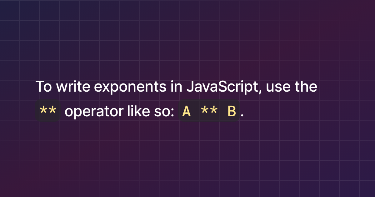 How To Do Exponents In Javascript