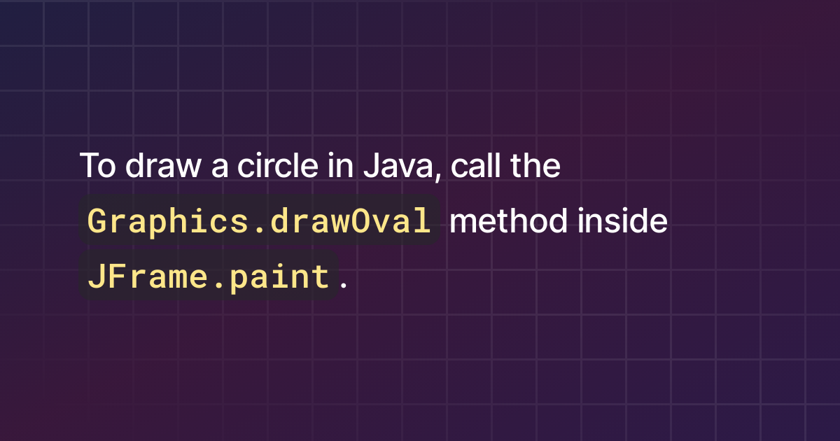 How to draw a circle in Java?