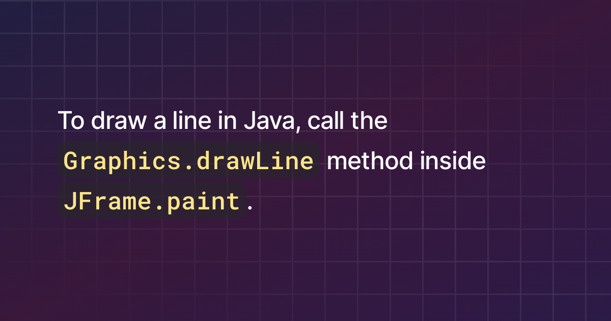 How to draw a line in Java?