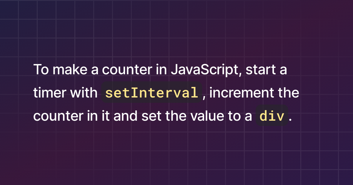 counter in javascript assignment expert