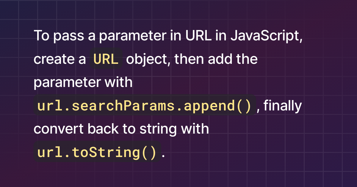 how-to-pass-a-parameter-in-url-in-javascript