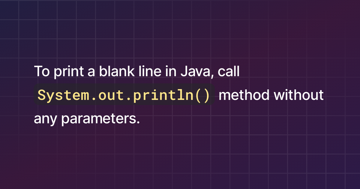 how-to-print-a-blank-line-in-java