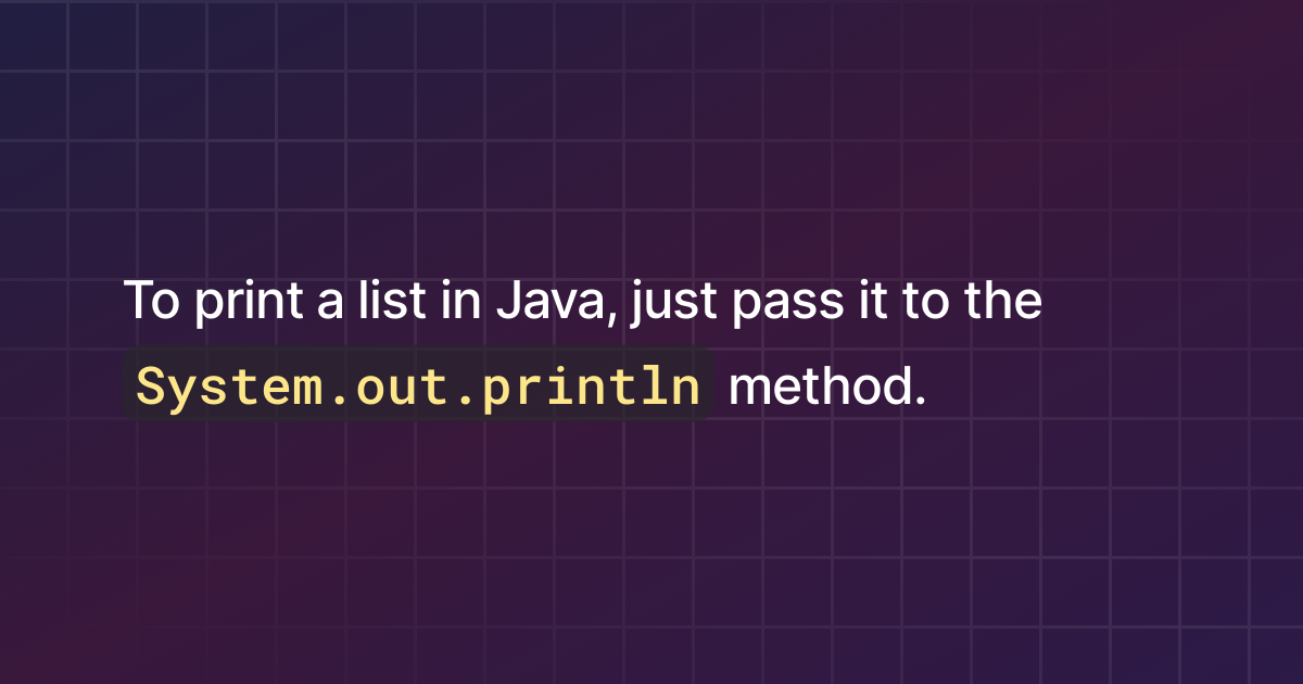 how-to-print-a-list-in-java