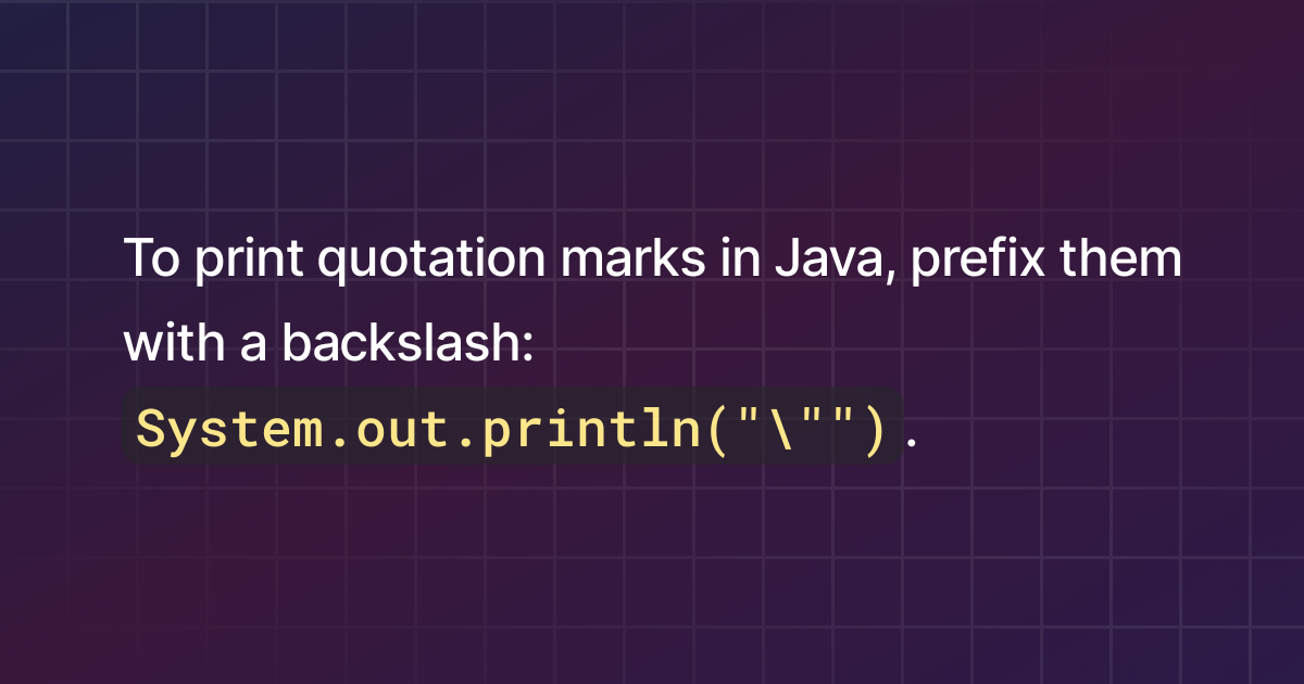 How To Print Quotation Marks In Java 