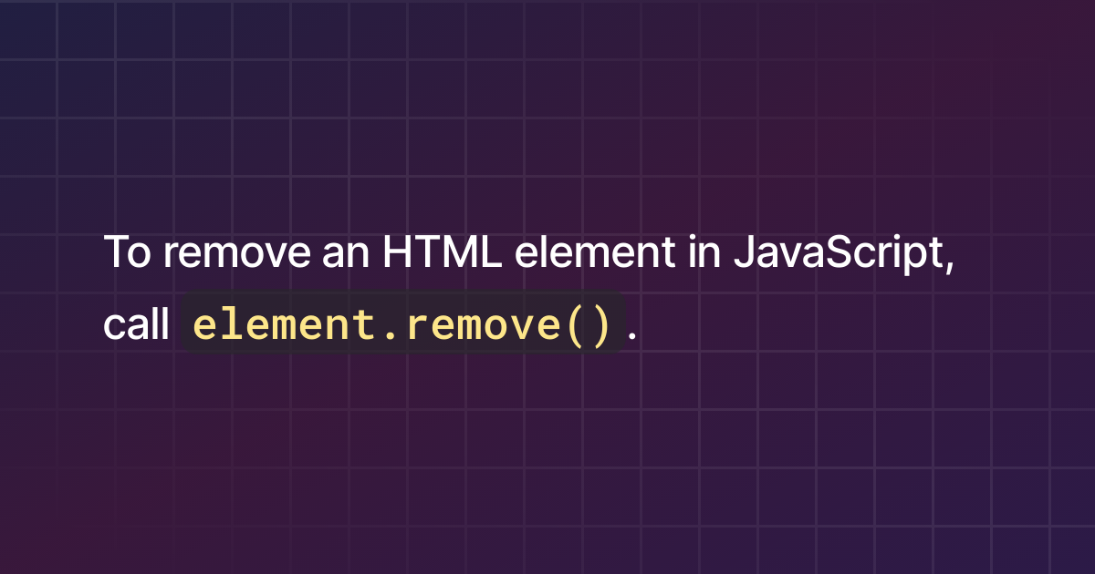 Remove Html Element In Javascript