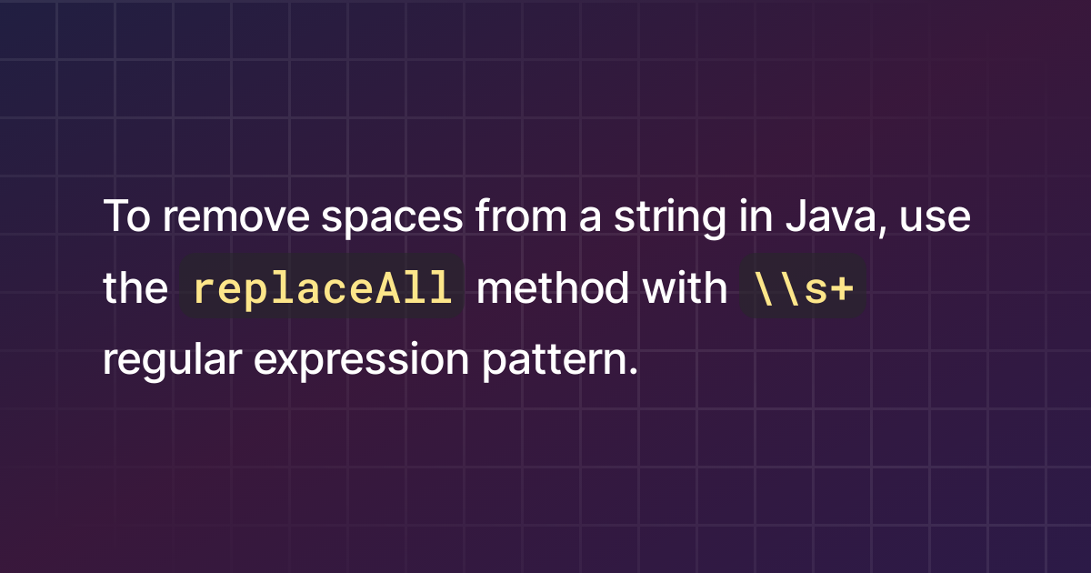 How To Remove Spaces From A String In Java 