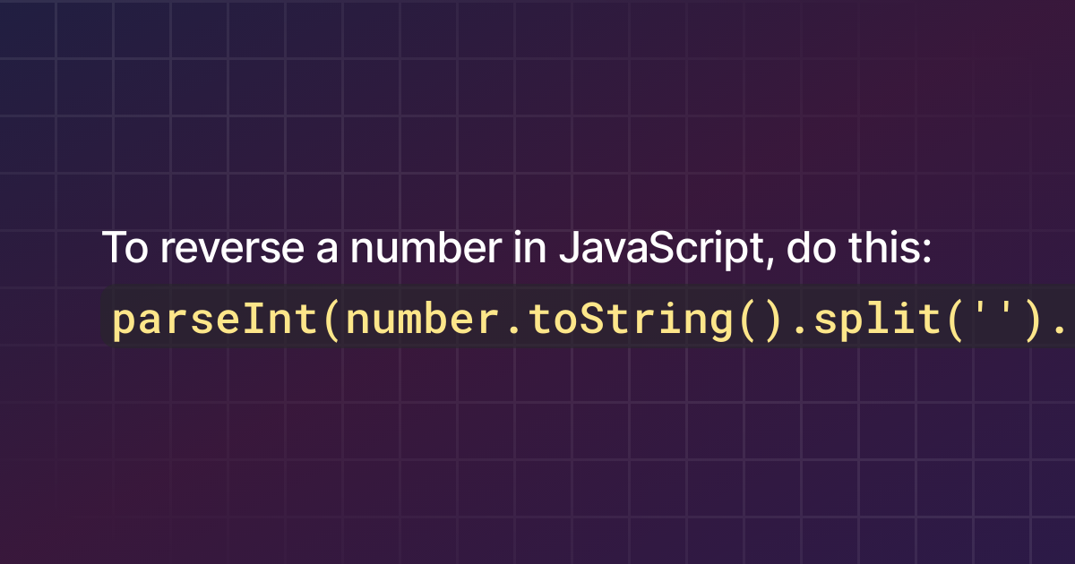 How To Reverse A Number In Javascript