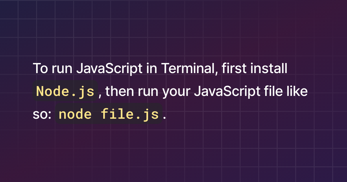 How To Run Javascript In Terminal