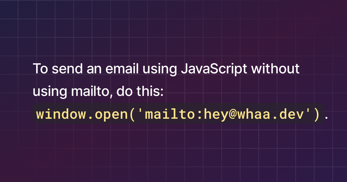 send email javascript mailto