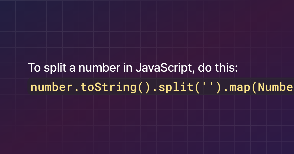 How To Split Numbers In JavaScript 