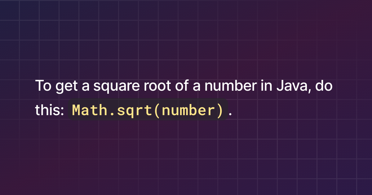 how-to-get-square-root-of-a-number-in-java