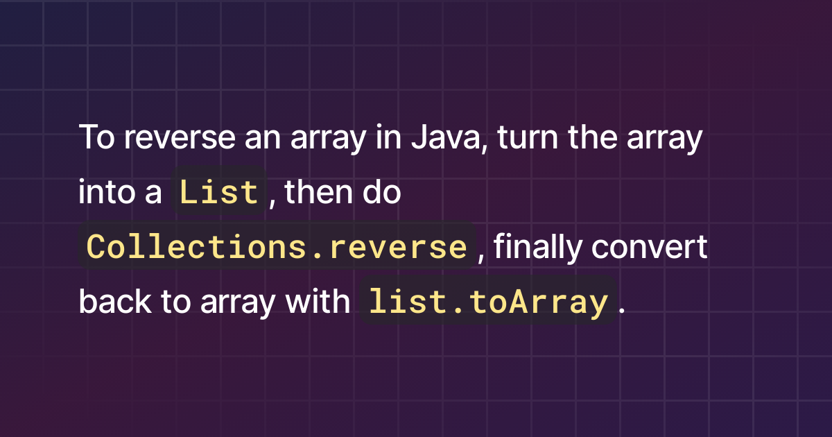 How to reverse an array in Java?