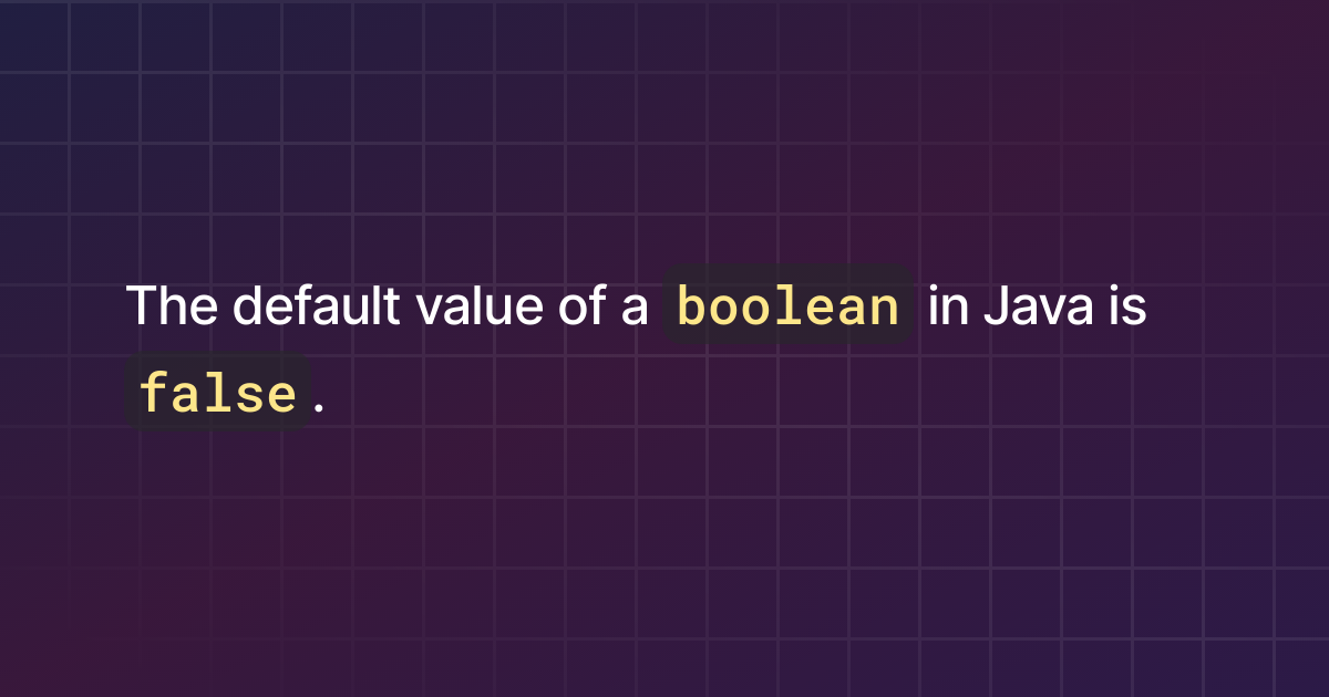 what-is-the-default-value-of-a-boolean-in-java